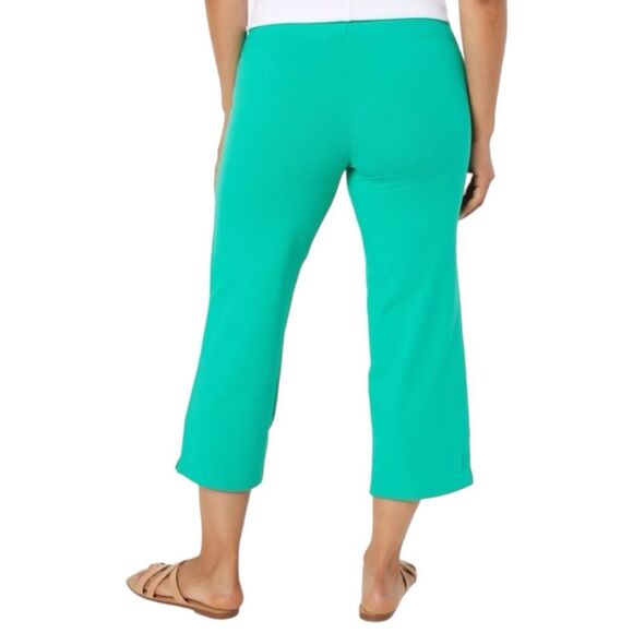 Women with Control Regular Tummy Control Full Leg Cropped Pants Teal Jade XL - Picture 4 of 8